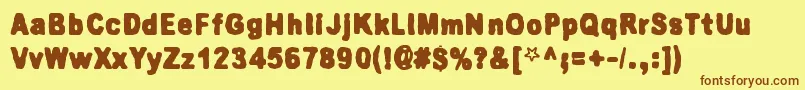 KillingMeSoftly Font – Brown Fonts on Yellow Background