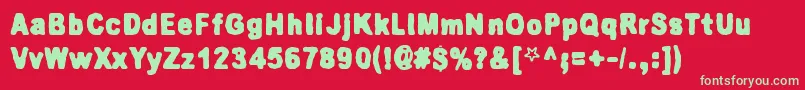 KillingMeSoftly Font – Green Fonts on Red Background