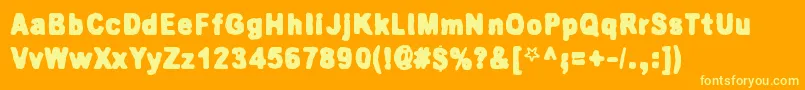 KillingMeSoftly-Schriftart – Gelbe Schriften auf orangefarbenem Hintergrund