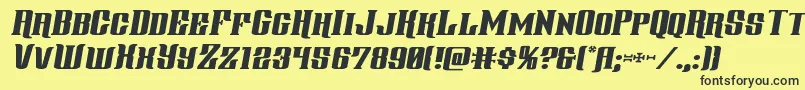 Gentlemancallerexpandital Font – Black Fonts on Yellow Background
