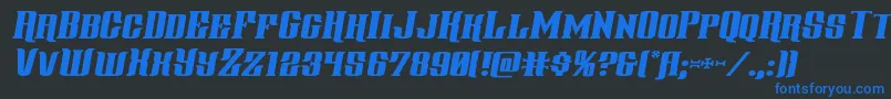 Gentlemancallerexpandital Font – Blue Fonts on Black Background