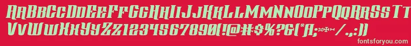 Gentlemancallerexpandital Font – Green Fonts on Red Background