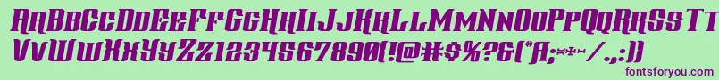 Gentlemancallerexpandital Font – Purple Fonts on Green Background