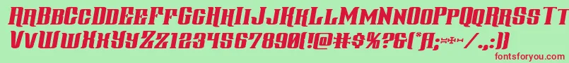 Gentlemancallerexpandital Font – Red Fonts on Green Background