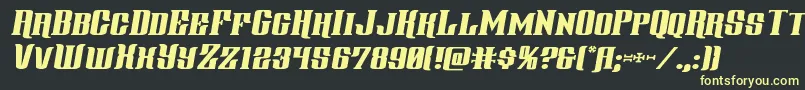 Gentlemancallerexpandital Font – Yellow Fonts on Black Background