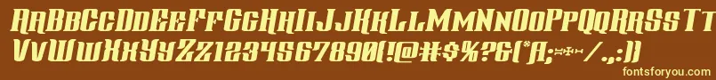 Gentlemancallerexpandital Font – Yellow Fonts on Brown Background