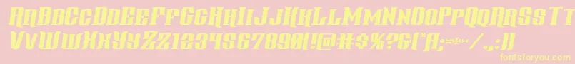 Gentlemancallerexpandital Font – Yellow Fonts on Pink Background