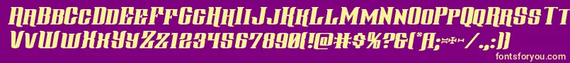 Gentlemancallerexpandital Font – Yellow Fonts on Purple Background