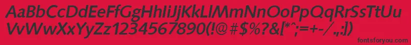 Шрифт SaxonyserialMediumItalic – чёрные шрифты на красном фоне