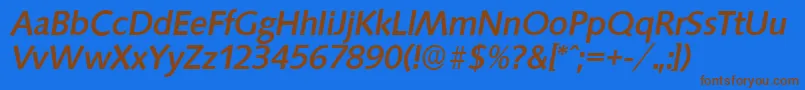 Подробнее о шрифте SaxonyserialMediumItalic Шрифт SaxonyserialMediumItalic – коричневые шрифты на синем фоне