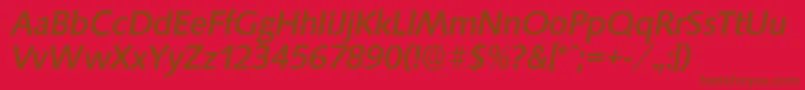 Подробнее о шрифте SaxonyserialMediumItalic Шрифт SaxonyserialMediumItalic – коричневые шрифты на красном фоне