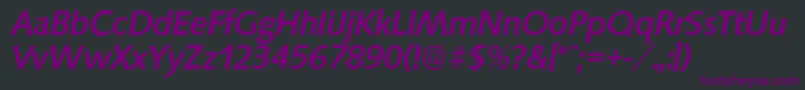 SaxonyserialMediumItalic Font – Purple Fonts on Black Background