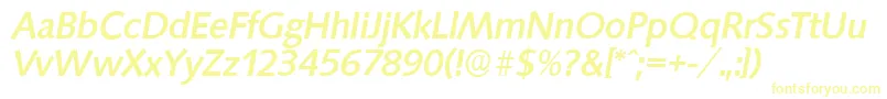 Weitere Informationen zur SaxonyserialMediumItalic-Schriftart SaxonyserialMediumItalic-Schriftart – Gelbe Schriften auf weißem Hintergrund