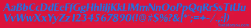 SigvarserialBolditalic Font – Blue Fonts on Red Background