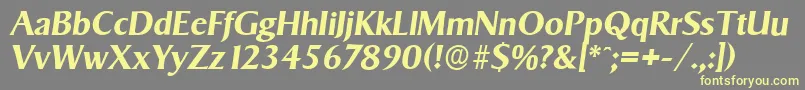 SigvarserialBolditalic-Schriftart – Gelbe Schriften auf grauem Hintergrund