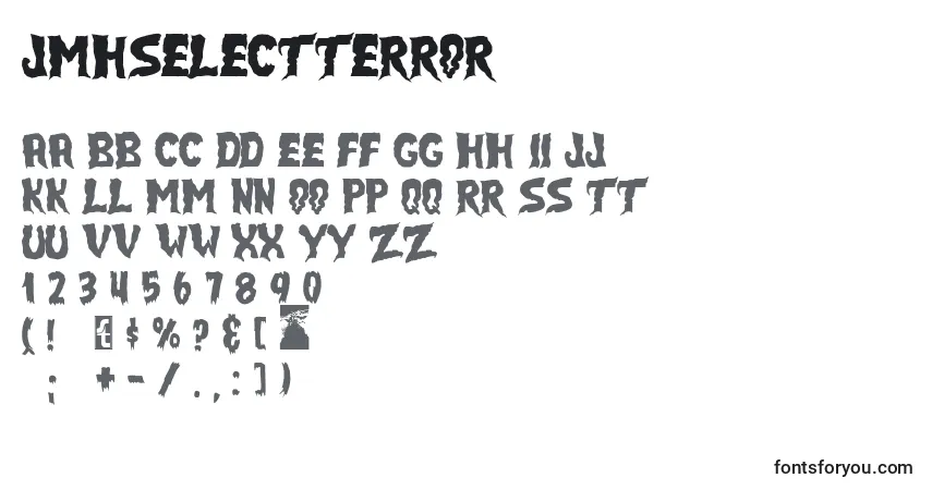 Шрифт JmhSelectTerror (102335) – алфавит, цифры, специальные символы