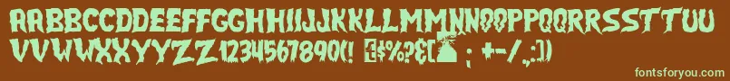 JmhSelectTerror Font – Green Fonts on Brown Background