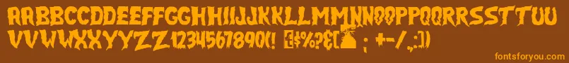 JmhSelectTerror Font – Orange Fonts on Brown Background