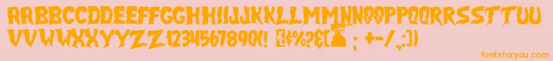 JmhSelectTerror Font – Orange Fonts on Pink Background