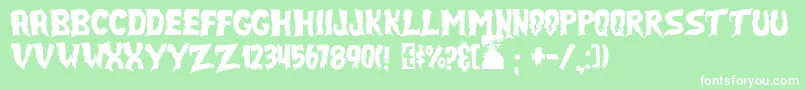 JmhSelectTerror Font – White Fonts on Green Background