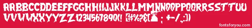 JmhSelectTerror Font – White Fonts on Red Background