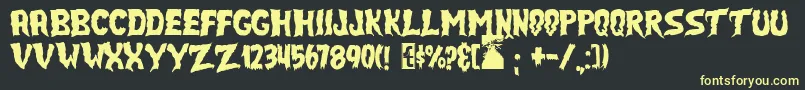 JmhSelectTerror Font – Yellow Fonts on Black Background