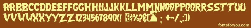 JmhSelectTerror Font – Yellow Fonts on Brown Background