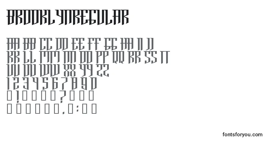 Fuente BrooklynRegular - alfabeto, números, caracteres especiales
