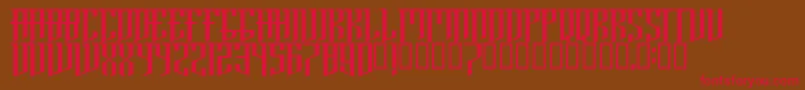 BrooklynRegular-Schriftart – Rote Schriften auf braunem Hintergrund