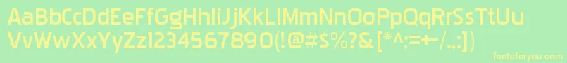 PakenhamxprgBold Font – Yellow Fonts on Green Background