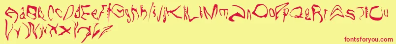 WilloTheWisp Font – Red Fonts on Yellow Background