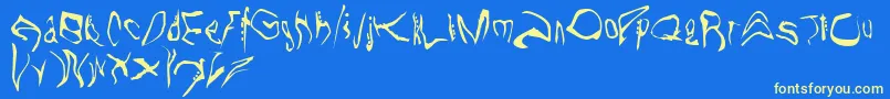 WilloTheWisp Font – Yellow Fonts on Blue Background