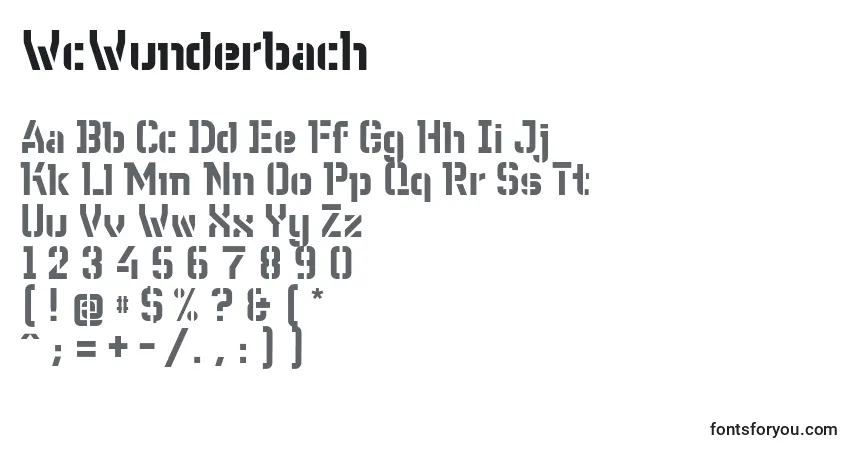 Schriftart WcWunderbach – Alphabet, Zahlen, spezielle Symbole