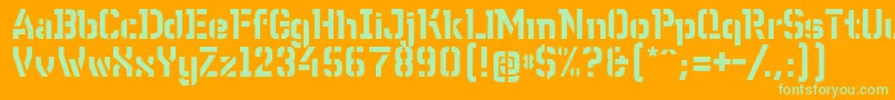WcWunderbach Font – Green Fonts on Orange Background