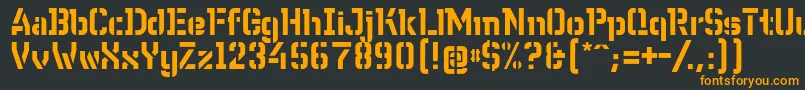 WcWunderbach-Schriftart – Orangefarbene Schriften auf schwarzem Hintergrund