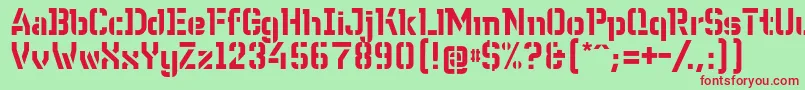 Шрифт WcWunderbach – красные шрифты на зелёном фоне