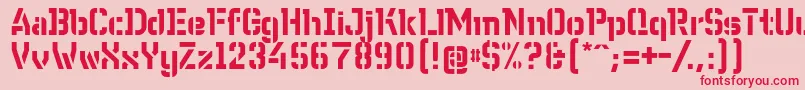 フォントWcWunderbach – ピンクの背景に赤い文字