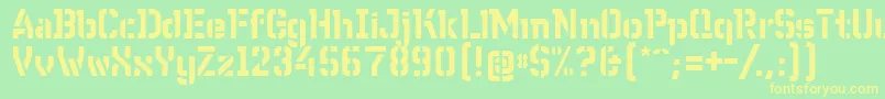 WcWunderbach Font – Yellow Fonts on Green Background