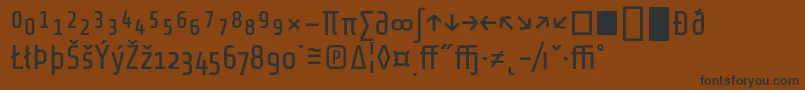 フォントShareTechexp – 黒い文字が茶色の背景にあります