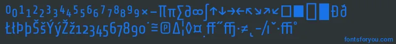 フォントShareTechexp – 黒い背景に青い文字