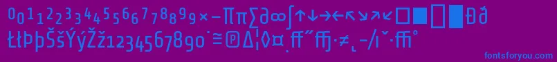 フォントShareTechexp – 紫色の背景に青い文字