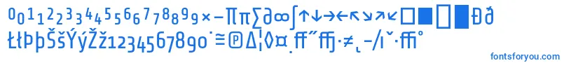 フォントShareTechexp – 白い背景に青い文字