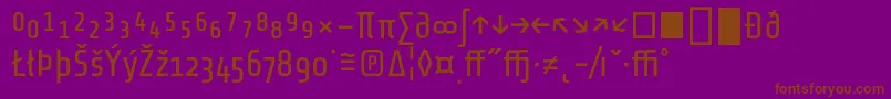 ShareTechexp-Schriftart – Braune Schriften auf violettem Hintergrund