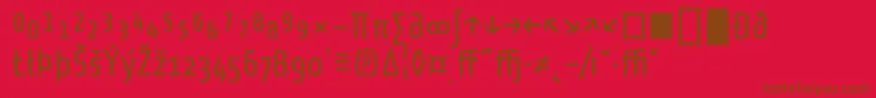 Czcionka ShareTechexp – brązowe czcionki na czerwonym tle
