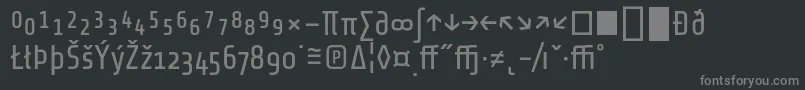 フォントShareTechexp – 黒い背景に灰色の文字