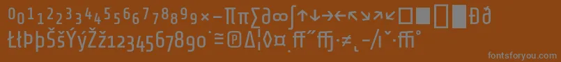 フォントShareTechexp – 茶色の背景に灰色の文字