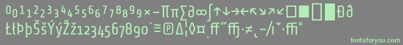 フォントShareTechexp – 灰色の背景に緑のフォント