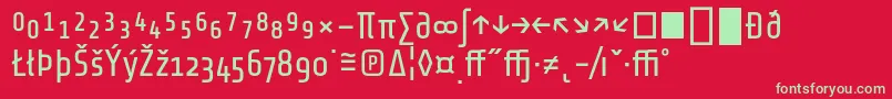 フォントShareTechexp – 赤い背景に緑の文字