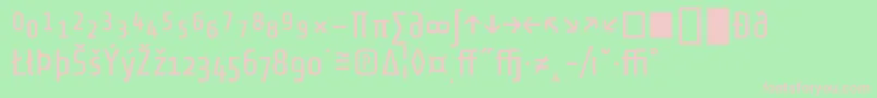 ShareTechexp-fontti – vaaleanpunaiset fontit vihreällä taustalla