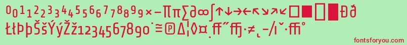フォントShareTechexp – 赤い文字の緑の背景